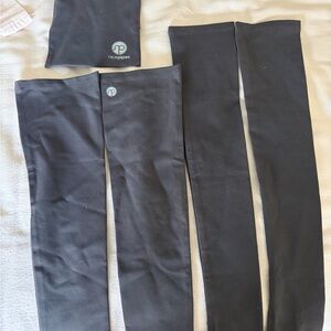 Nice Pipes Yoga Gray Spandex Legwarmers and Arm Warmers